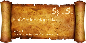 Szünder Sarolta névjegykártya
