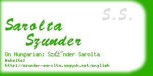 sarolta szunder business card